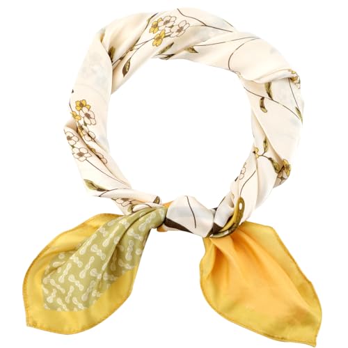 SPFASZEIV 100% Natürliche Maulbeerseide Schal Damen 68×68 cm Quadratisch Seidentuch Leicht Halstuch Seide für Frauen von SPFASZEIV