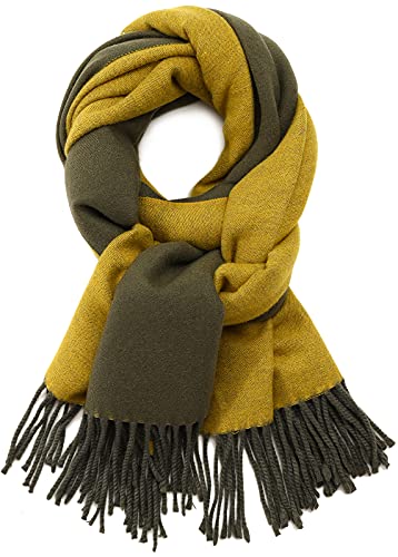 SPFASZEIV Damen Schal Cashmere Gefällt Wraps Deckenschal Spleißen Karo Schal Herbst Winter Top Qualität Warm Schal 2Farbe (Armeegrün) von SPFASZEIV