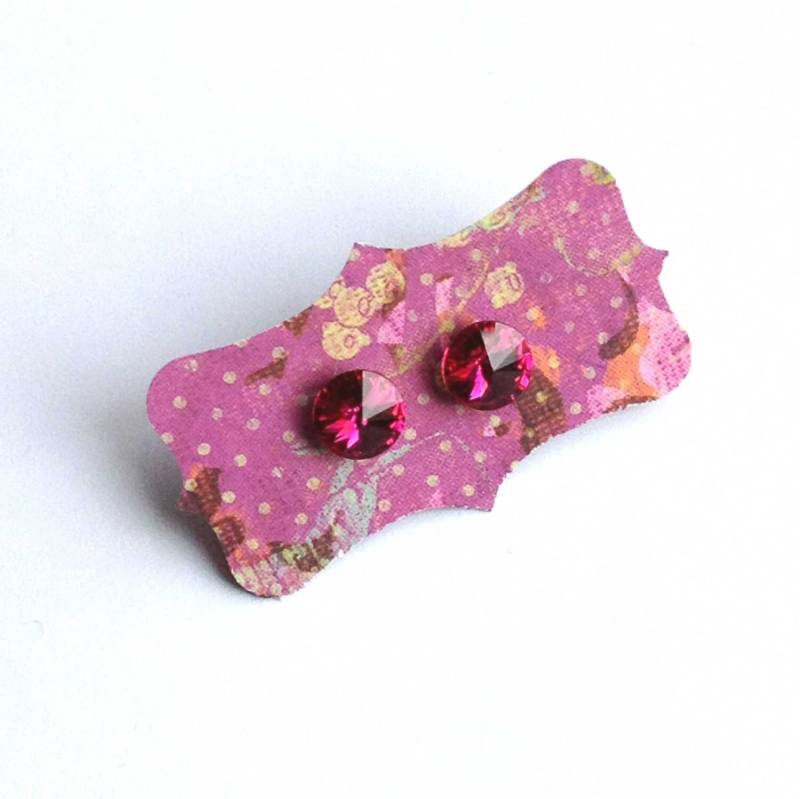 Fuchsia Swarovski Kristall Ohrstecker - Rivoli Crystal in Hot Pink Geschenk Unter 15 Brautjungfern Schmuck von SPGJewelry