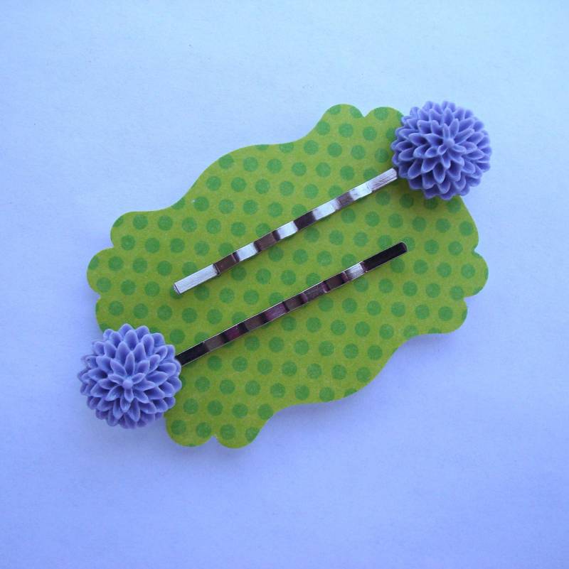 Lila Dahlie Haarnadeln 2Er Set Silber Haarklammern von SPGJewelry