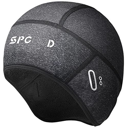 SPGOOD Fahrrad Mütze Radmütze Helm Unterziehmütze Herren/Damen Fahrrad Kappe Sportmütze Laufmütze Bike Warm Cap Winter Winddichte Wintermütze Atmungsaktiv Helmmütze (Grau) von SPGOOD