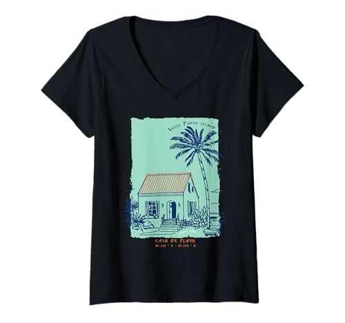 Damen South Padre Island, Texas-Souvenir, SPI, Kunst für die Frühlingsferien T-Shirt mit V-Ausschnitt Damen South Padre Island, Texas-Souvenir, SPI, Kunst für die Frühlingsferien T-Shirt mit V-Ausschnitt von SPI Spring Break Outfitters