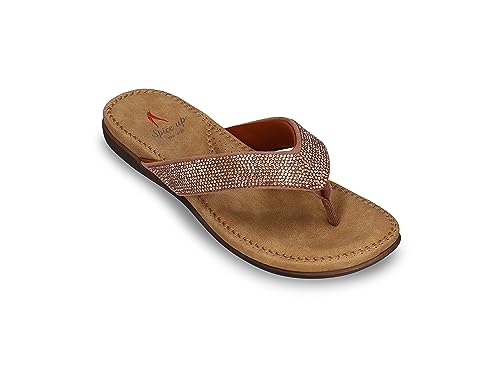 SPICE UP Damen Mavani Flache Sandale, 31024 Champagner, 38 EU SPICE UP Damen Mavani Flache Sandale, 31024 Champagner, 38 EU von SPICE UP