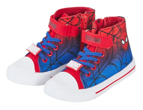 Jungen Spiderman Canvas Hi Top Sneaker Kinder Marvel Sportschuhe mit Reißverschluss Plimsolls Pumps, schwarz / rot, 31 EU von SPIDER-MAN