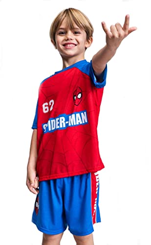 Jungen Spiderman Shorts + T-Shirt Set Kinder Marvel zweiteiliges T-Shirt Sommer-Outfit von SPIDER-MAN