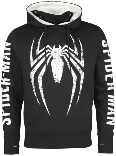 SPIDER-MAN-Man Game Logo Männer Kapuzenpullover schwarz/grau L von SPIDER-MAN