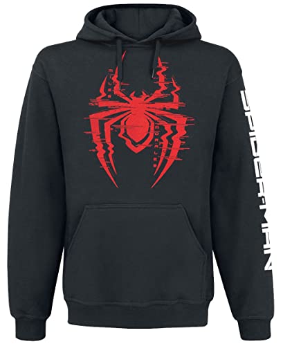 SPIDER-MAN-Man Miles Morales - Glitch Männer Kapuzenpullover schwarz L von SPIDER-MAN