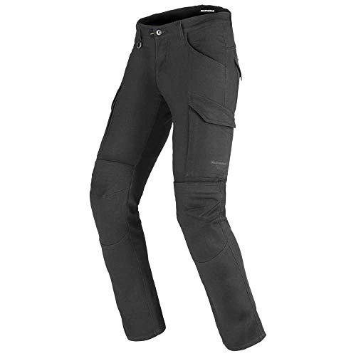 SPIDI, Pathfinder Cargo, Farbe Anthrazit, Größe 36, Herren-Motorradhose mit Warrior-Knieschutz inklusive, Slim Fit, elastische und widerstandsfähige Motorradhose von SPIDI