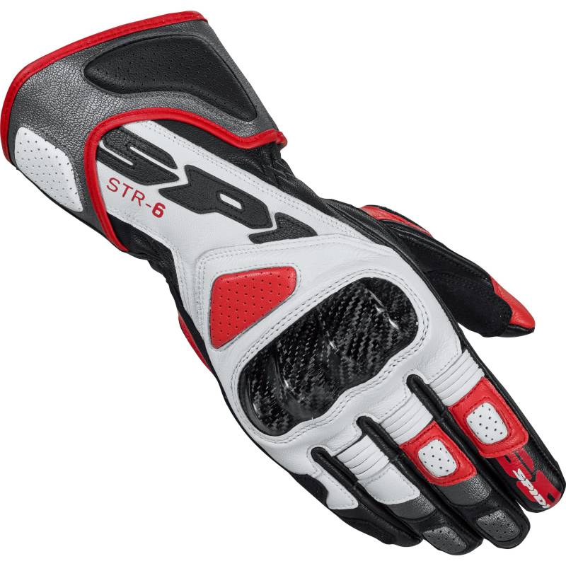 SPIDI STR-6 Lederhandschuh lang rot S Herren von SPIDI