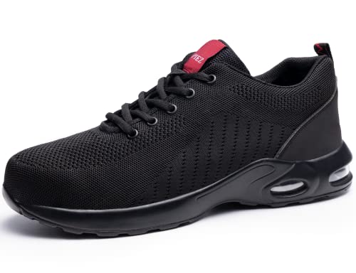 SPIEZ Arbeitsschuhe Herren Sicherheitsschuhe Damen Luftkissen Leichte Arbeitsschuhe Schwarz EU 36-46 von SPIEZ