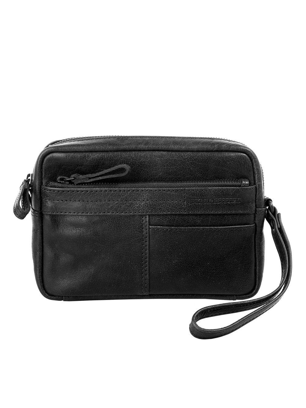 Spikes & Sparrow Handgelenk Tasche Herren Leder, schwarz von SPIKES & SPARROW