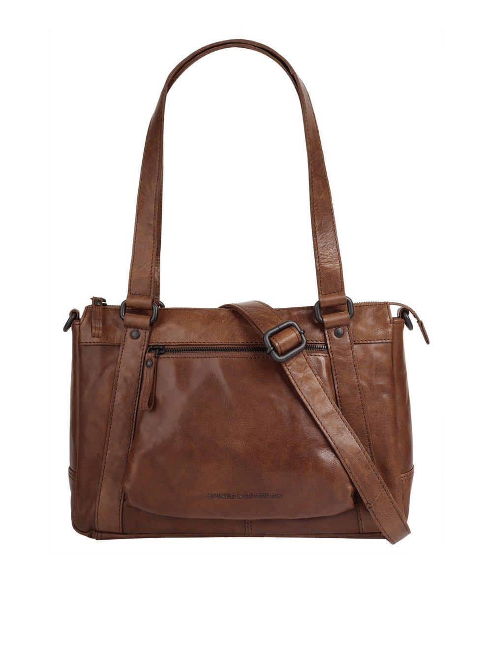 Spikes & Sparrow Handtasche Damen Leder, cognac von SPIKES & SPARROW