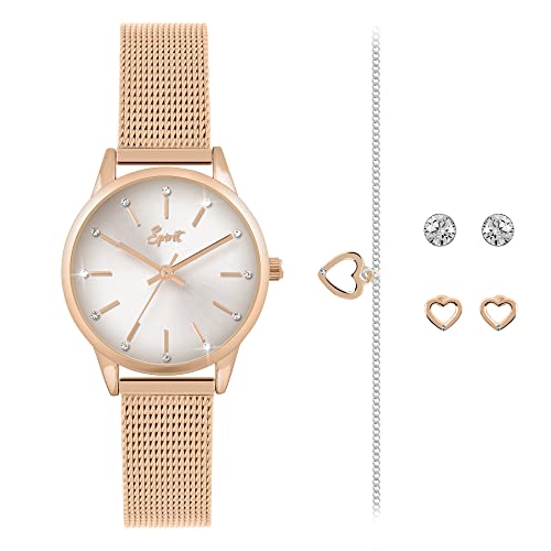 Spirit Damen Analog Quarz Uhr mit Edelstahl Armband SPLX-4000, Blasses Rotgold, Armband Spirit Damen Analog Quarz Uhr mit Edelstahl Armband SPLX-4000, Blasses Rotgold, Armband von Spirit