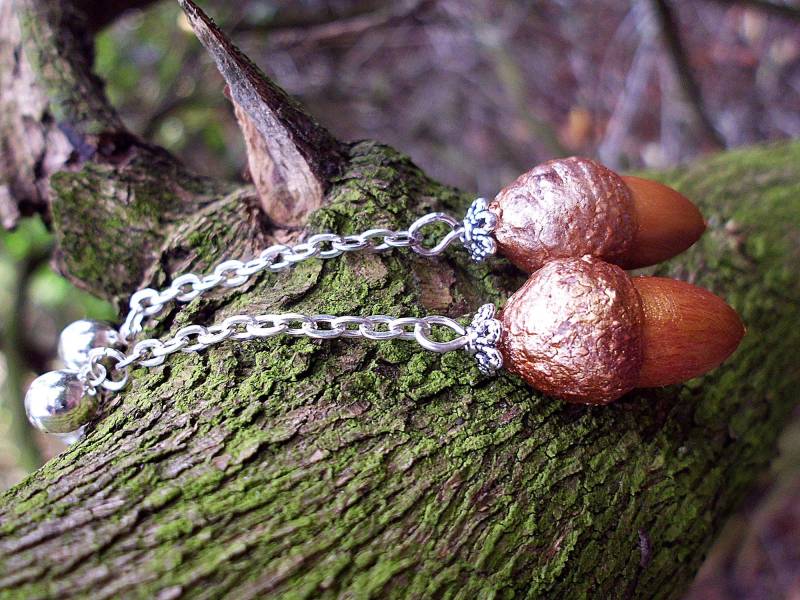 Ohrringe Goldene Eicheln-Eco Sytle-Vegan-Organic-Herbstschmuck -Schmuckdesign - Geschenk Der Natur von SPIRITOFGAIAJEWELRY