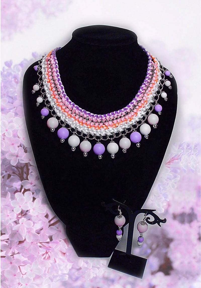 Unique Double 2-Piece Set-Necklace & Earrings -Motherday-Lilac First Love -Time For A Fresh Look - Spring von SPIRITOFGAIAJEWELRY