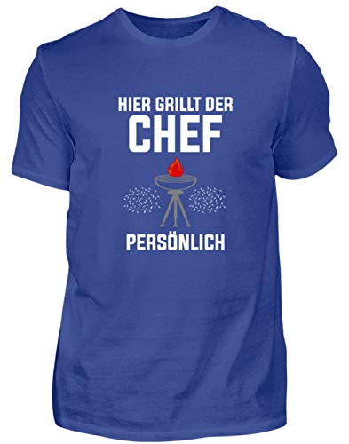 Hier Grillt Der Chef Persönlich - Grillen, Kochen, Backen, Grillchef, Grillmeister, Wurst - Herren Shirt -M-Royalblau von SPIRITSHIRTSHOP