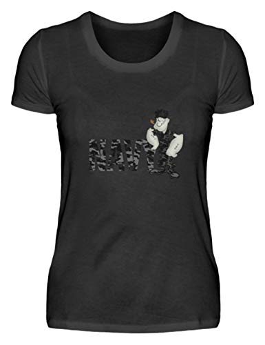 Navy Popeye - Damen Premiumshirt -S-Schwarz von SPIRITSHIRTSHOP