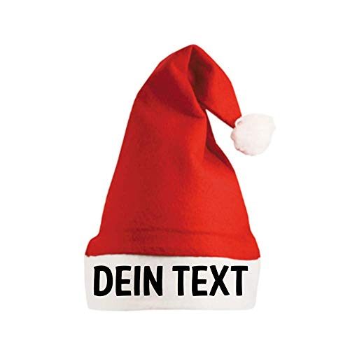 Rote Weihnachtsmütze Zipfelmütze Mütze bedrucken lassen Wunschname Text Name Individuell Personalisiert Für Winter und Weihnachtsmarkt Weihnachtsmann - lustiger Spruch - Santa Schriftzug von SPIRITSHIRTSHOP