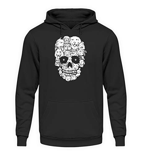 SPIRITSHIRTSHOP Skull Dogs - Unisex Kapuzenpullover Hoodie -L-Jet Schwarz von SPIRITSHIRTSHOP