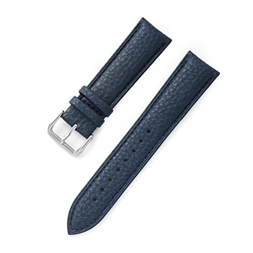 CAREG Echtes Leder Uhren -Wachband -Kalbsleder -Männer Frauen ersetzen Uhren Band 14mm 16mm 18 mm 20 mm 22 mm mit Stahlschnalle Uhrengurt Durable (Color : Blu, Size : 12mm) von SPJKSO