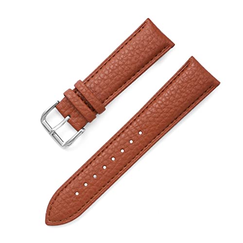 CAREG Echtes Leder Uhren -Wachband -Kalbsleder -Männer Frauen ersetzen Uhren Band 14mm 16mm 18 mm 20 mm 22 mm mit Stahlschnalle Uhrengurt Durable (Color : Light brown, Size : 20mm) von SPJKSO