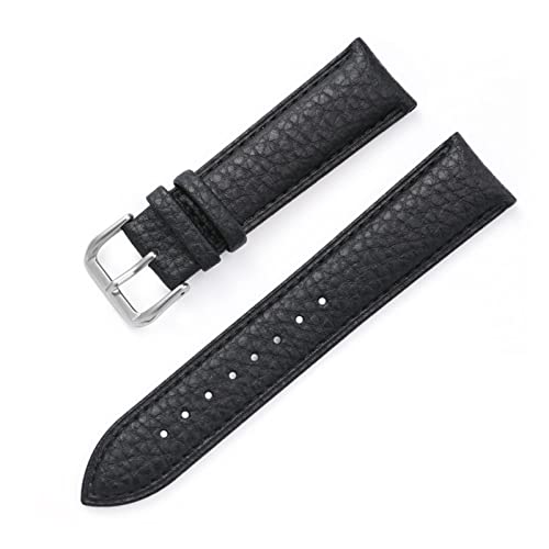 CAREG Echtes Leder Uhren -Wachband -Kalbsleder -Männer Frauen ersetzen Uhren Band 14mm 16mm 18 mm 20 mm 22 mm mit Stahlschnalle Uhrengurt Durable (Color : Noir, Size : 12mm) von SPJKSO