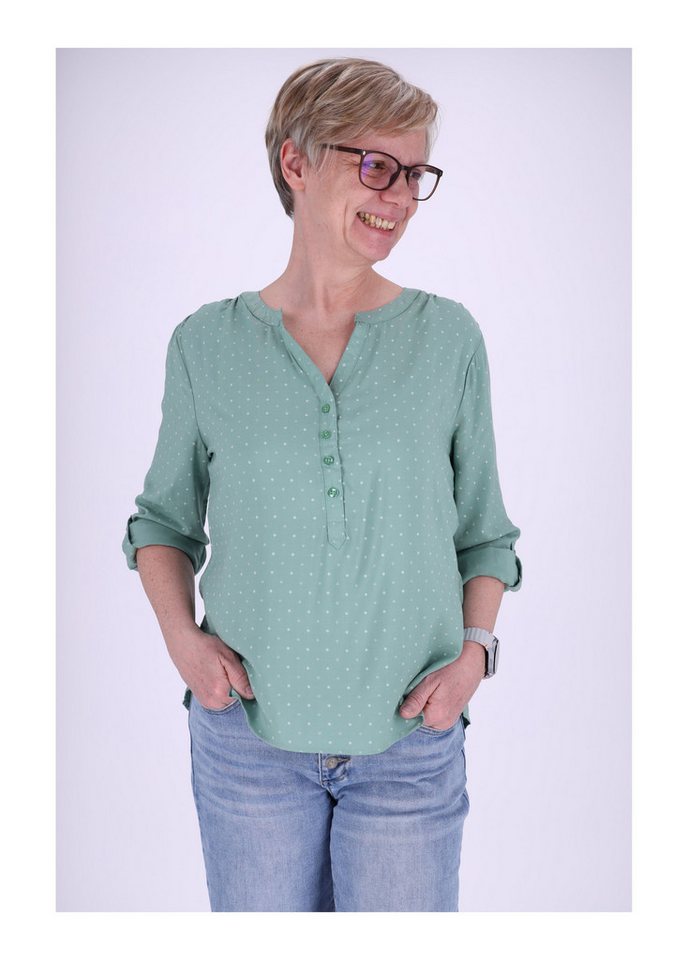 SPLASH OF COLOR Klassische Bluse Schlupfbluse Minimalprint kleine Karos von SPLASH OF COLOR