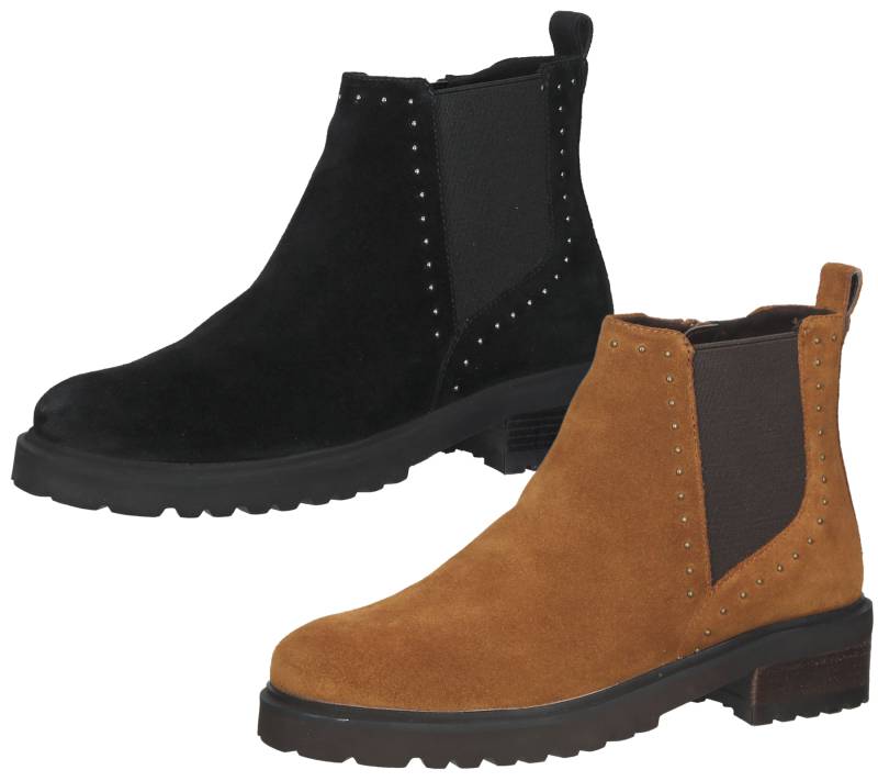 SPM Lano Damen Echtleder Stiefelette mit Nietenbesatz Chelsea Boots SPM11000017 Braun oder Schwarz von SPM