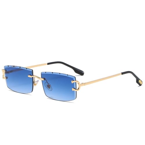 SPOAVGYZ Blue Rectangle Sunglasses for Men Rimless Metal Fashion Square Sunglasses for Women Gradient Lenses Frameless UV400 SPOAVGYZ Blue Rectangle Sunglasses for Men Rimless Metal Fashion Square Sunglasses for Women Gradient Lenses Frameless UV400 von SPOAVGYZ