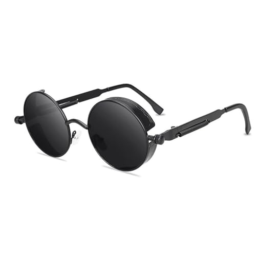 SPOAVGYZ Classic Spring Punk Sunglasses Retro Metal Steampunk Round Sunglasses UV400,Schwarz Grau SPOAVGYZ Classic Spring Punk Sunglasses Retro Metal Steampunk Round Sunglasses UV400,Schwarz Grau von SPOAVGYZ