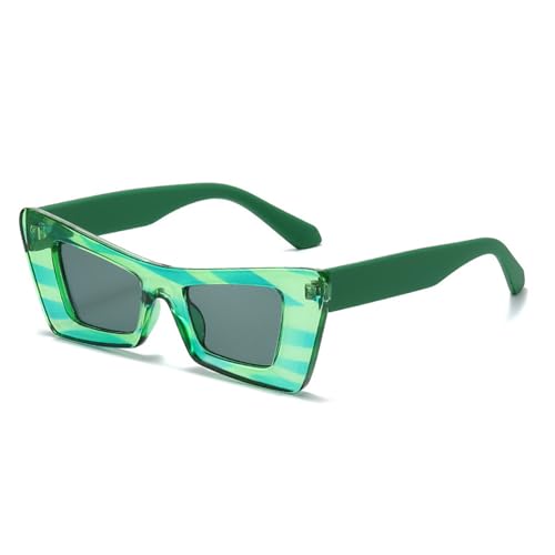 SPOAVGYZ Contrast Color Sunglasses for Women Men Retro Sunglasses UV400,Grün Streifen Grau SPOAVGYZ Contrast Color Sunglasses for Women Men Retro Sunglasses UV400,Grün Streifen Grau von SPOAVGYZ