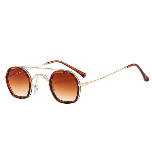 SPOAVGYZ Double Bridge Sunglasses Women's Fashion Polygon Clear Ocean Gradient Lens Shades UV400 Retro Men's Punk Sunglasses,Leopard Tea Gradient SPOAVGYZ Double Bridge Sunglasses Women's Fashion Polygon Clear Ocean Gradient Lens Shades UV400 Retro Men's Punk Sunglasses,Leopard Tea Gradient von SPOAVGYZ
