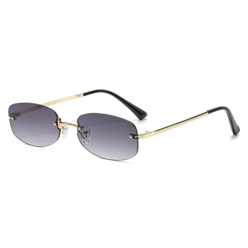 SPOAVGYZ Fashion Frameless Elliptical Retro Sunglasses Women Metal Eyewear Concave Street Photography Sunglasses,Gold Gradient Grey SPOAVGYZ Fashion Frameless Elliptical Retro Sunglasses Women Metal Eyewear Concave Street Photography Sunglasses,Gold Gradient Grey von SPOAVGYZ