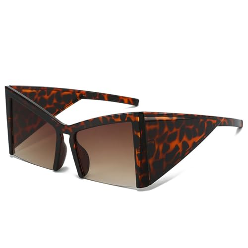 SPOAVGYZ Fashion Oversized Cat Eye Sunglasses for Women Retro Wide Legs Eyewear for Men Half Rim Gradient Sunglasses UV400,Leopard Tea Gradient SPOAVGYZ Fashion Oversized Cat Eye Sunglasses for Women Retro Wide Legs Eyewear for Men Half Rim Gradient Sunglasses UV400,Leopard Tea Gradient von SPOAVGYZ