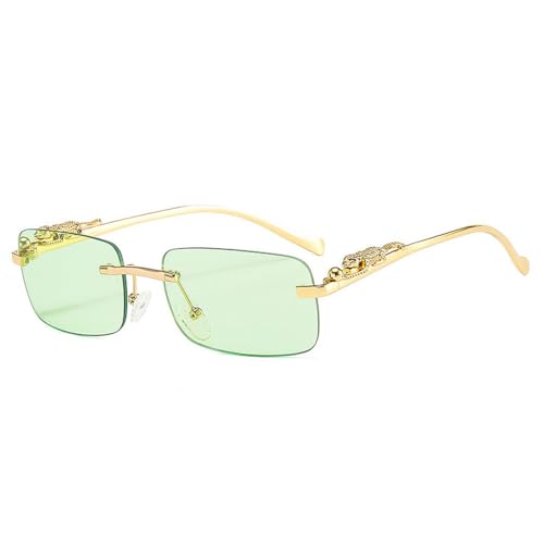 SPOAVGYZ Fashion Rimless Rectangle Sunglasses Women Retro Decoration Clear Ocean Lens Glasses Men Sunglasses Shades UV400,Grün SPOAVGYZ Fashion Rimless Rectangle Sunglasses Women Retro Decoration Clear Ocean Lens Glasses Men Sunglasses Shades UV400,Grün von SPOAVGYZ