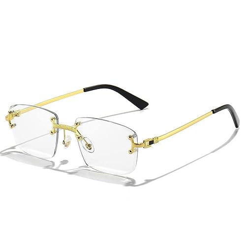 SPOAVGYZ Gradient Lens Sunglasses Metal Rimless Square Purple Sunglasses for Women Rectangle Frameless Glasses for Men SPOAVGYZ Gradient Lens Sunglasses Metal Rimless Square Purple Sunglasses for Women Rectangle Frameless Glasses for Men von SPOAVGYZ