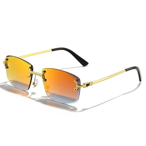 SPOAVGYZ Gradient Lens Sunglasses Metal Rimless Square Purple Sunglasses for Women Rectangle Frameless Glasses for Men SPOAVGYZ Gradient Lens Sunglasses Metal Rimless Square Purple Sunglasses for Women Rectangle Frameless Glasses for Men von SPOAVGYZ