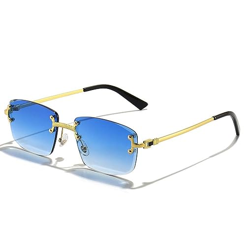 SPOAVGYZ Gradient Lens Sunglasses Metal Rimless Square Purple Sunglasses for Women Rectangle Frameless Glasses for Men SPOAVGYZ Gradient Lens Sunglasses Metal Rimless Square Purple Sunglasses for Women Rectangle Frameless Glasses for Men von SPOAVGYZ