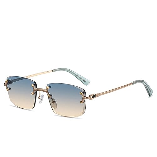 SPOAVGYZ Gradient Lens Sunglasses Metal Rimless Square Purple Sunglasses for Women Rectangle Frameless Glasses for Men SPOAVGYZ Gradient Lens Sunglasses Metal Rimless Square Purple Sunglasses for Women Rectangle Frameless Glasses for Men von SPOAVGYZ