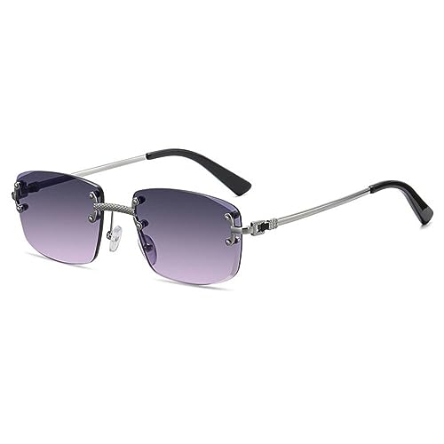 SPOAVGYZ Gradient Lens Sunglasses Metal Rimless Square Purple Sunglasses for Women Rectangle Frameless Glasses for Men SPOAVGYZ Gradient Lens Sunglasses Metal Rimless Square Purple Sunglasses for Women Rectangle Frameless Glasses for Men von SPOAVGYZ