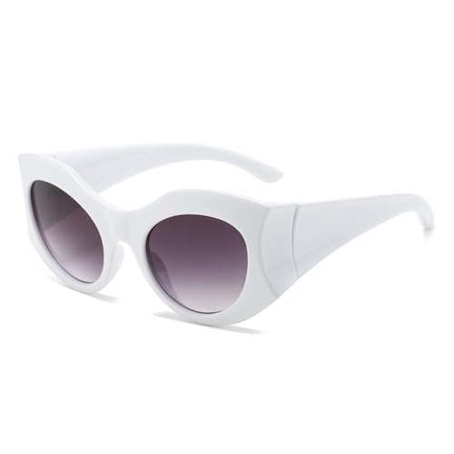 SPOAVGYZ Gradient Oval Sunglasses for Women UV400 Protection for Men,White-grey-gradient von SPOAVGYZ