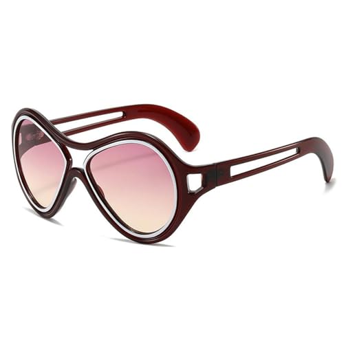 SPOAVGYZ Ladies Oversized Round Sunglasses Trendy Hollow Frame Protective Umbrella UV400 von SPOAVGYZ