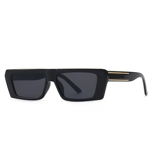 SPOAVGYZ Ladies Rectangle Sunglasses Retro Tea Grey Gradient UV400 Men Yellow Stripes,Black Grey SPOAVGYZ Ladies Rectangle Sunglasses Retro Tea Grey Gradient UV400 Men Yellow Stripes,Black Grey von SPOAVGYZ