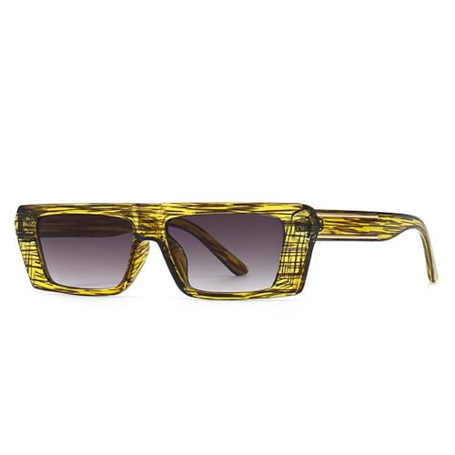 SPOAVGYZ Ladies Rectangle Sunglasses Retro Tea Grey Gradient UV400 Men Yellow Stripes SPOAVGYZ Ladies Rectangle Sunglasses Retro Tea Grey Gradient UV400 Men Yellow Stripes von SPOAVGYZ