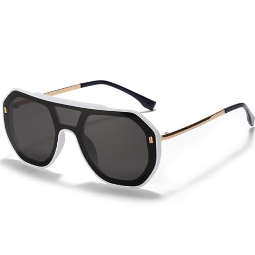 SPOAVGYZ Large Frame Sunglasses for Men and Women One Piece Glasses,Weißgrau SPOAVGYZ Large Frame Sunglasses for Men and Women One Piece Glasses,Weißgrau von SPOAVGYZ