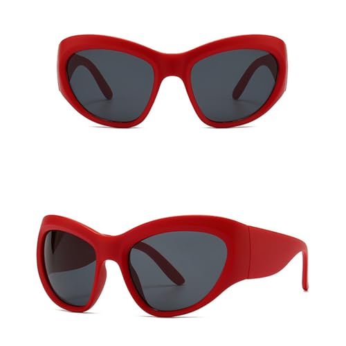 SPOAVGYZ Mens Oversized Sunglasses with Mirror Steampunk Hip Hop Party Sunglasses,Rot Grau SPOAVGYZ Mens Oversized Sunglasses with Mirror Steampunk Hip Hop Party Sunglasses,Rot Grau von SPOAVGYZ