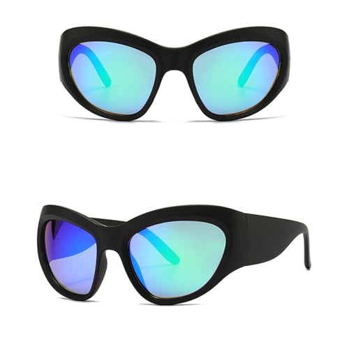 SPOAVGYZ Mens Oversized Sunglasses with Mirror Steampunk Hip Hop Party Sunglasses,Schwarz Grün SPOAVGYZ Mens Oversized Sunglasses with Mirror Steampunk Hip Hop Party Sunglasses,Schwarz Grün von SPOAVGYZ