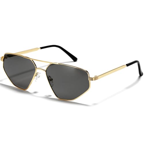 SPOAVGYZ Metal Sunglasses for Men and Women Double Beam Polygon Irregular Sunglasses with UV400 Protection SPOAVGYZ Metal Sunglasses for Men and Women Double Beam Polygon Irregular Sunglasses with UV400 Protection von SPOAVGYZ