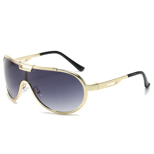 SPOAVGYZ Oversized Double Bridge Metal Sunglasses for Men Fashion One Piece Sunglasses Gradient for Women UV400 SPOAVGYZ Oversized Double Bridge Metal Sunglasses for Men Fashion One Piece Sunglasses Gradient for Women UV400 von SPOAVGYZ