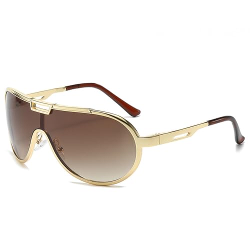 SPOAVGYZ Oversized Double Bridge Metal Sunglasses for Men Fashion One Piece Sunglasses Gradient for Women UV400 SPOAVGYZ Oversized Double Bridge Metal Sunglasses for Men Fashion One Piece Sunglasses Gradient for Women UV400 von SPOAVGYZ
